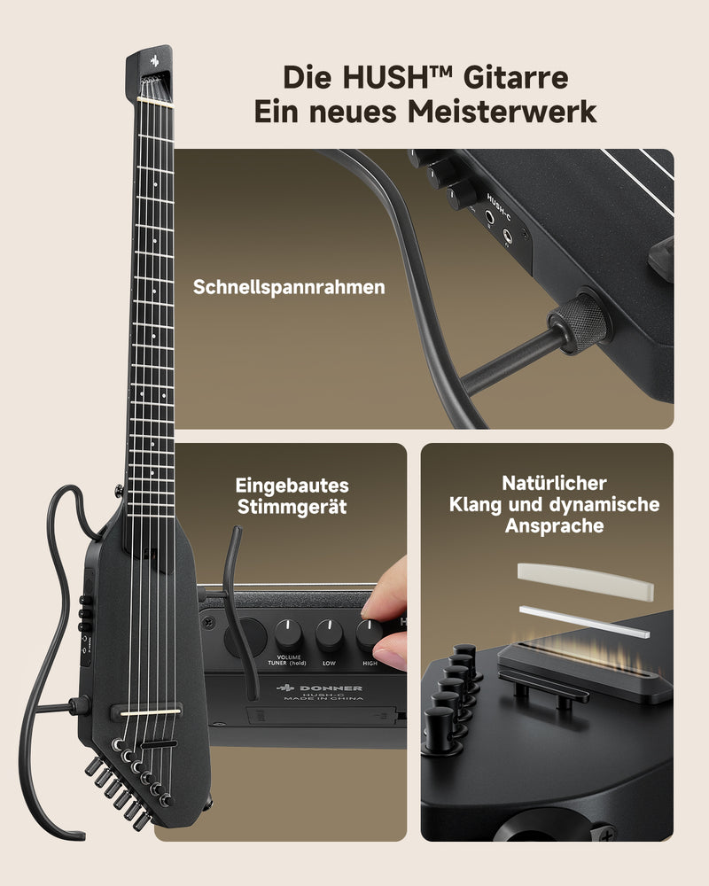 Donner HUSH™ C Klassische Nylonsaiten Gitarren