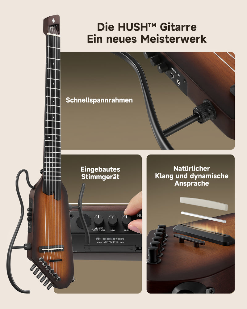Donner HUSH™ C Klassische Nylonsaiten Gitarren