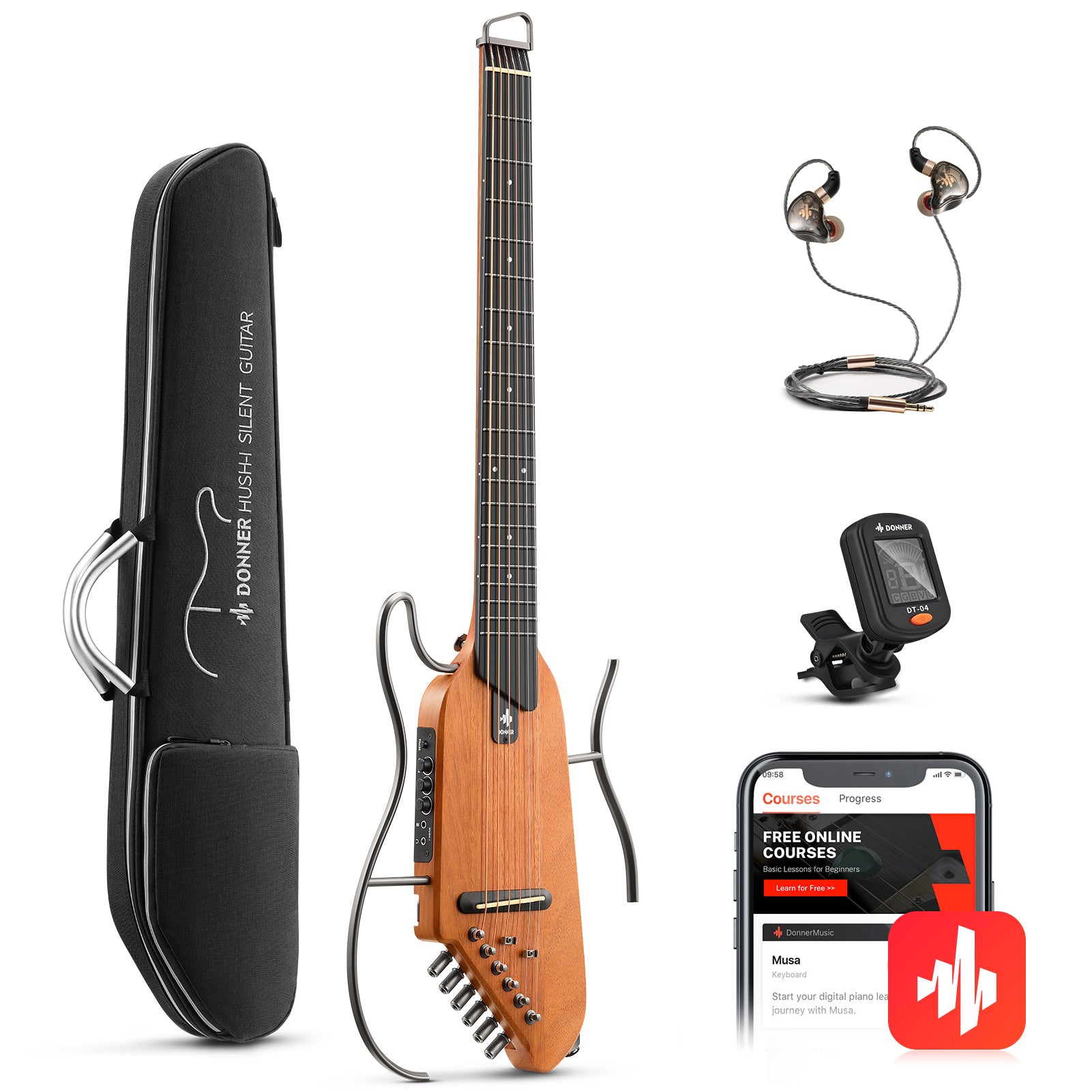 Donner HUSH™ I Ultraleicht Unterwegs Reisegitarre