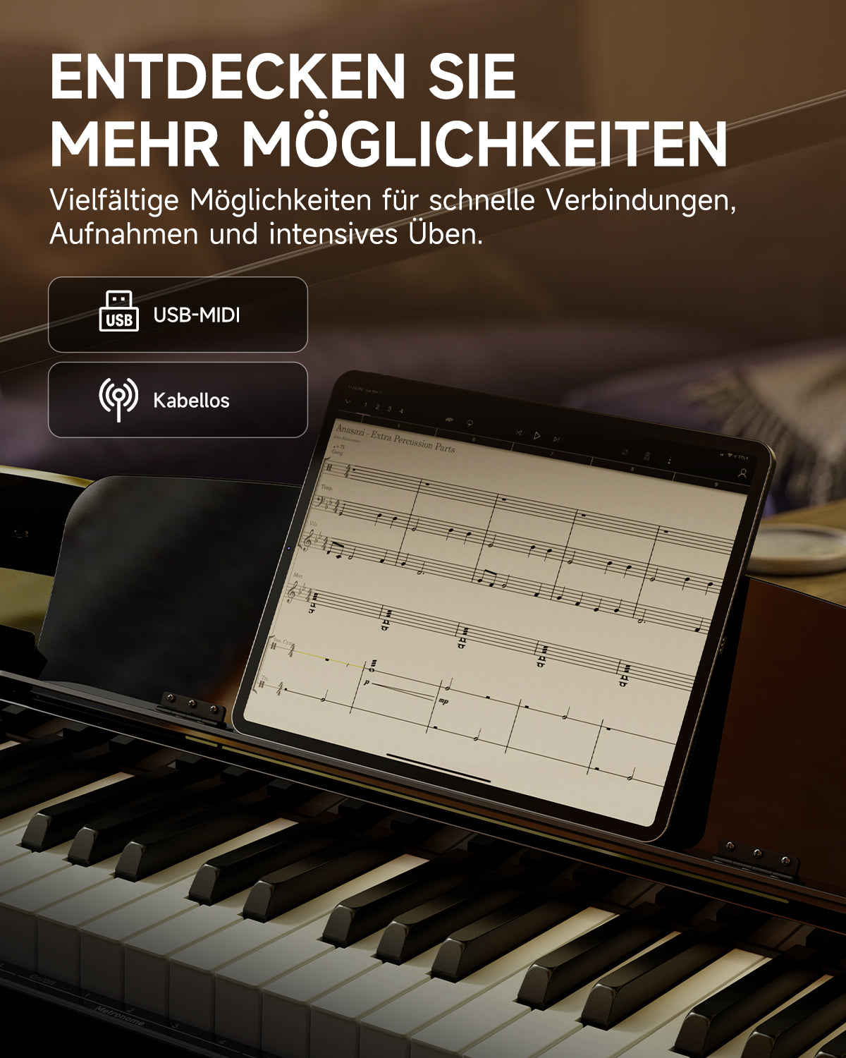 Donner DGP-100 Leichtes Digitalpiano im Flügel-Design