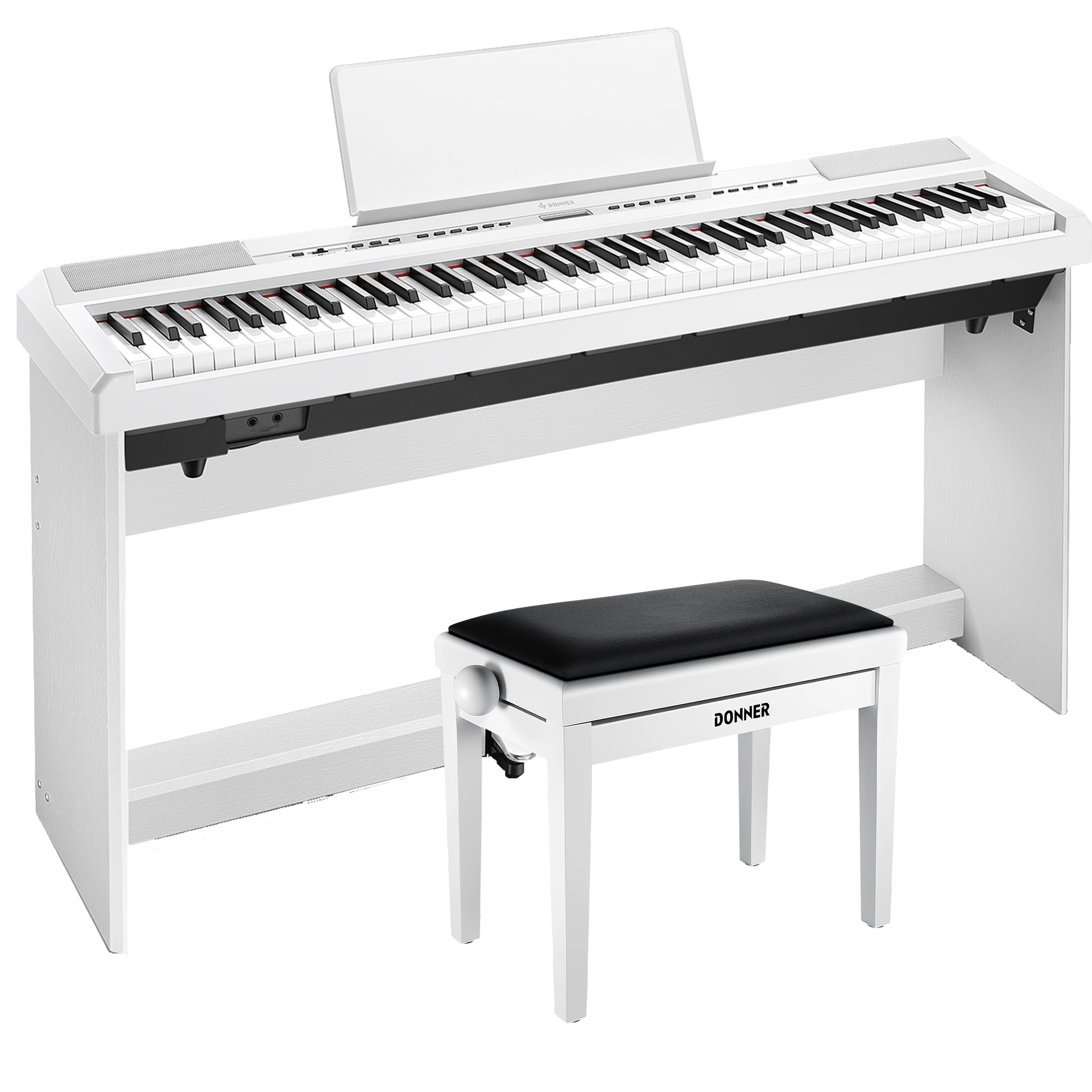 Donner DEP-20 Digital Piano mit Hammermechanik-Weiß##