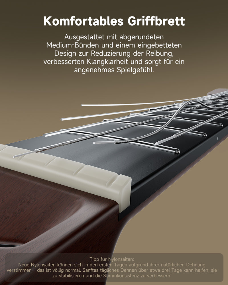 Donner HUSH™ C Klassische Nylonsaiten Gitarren