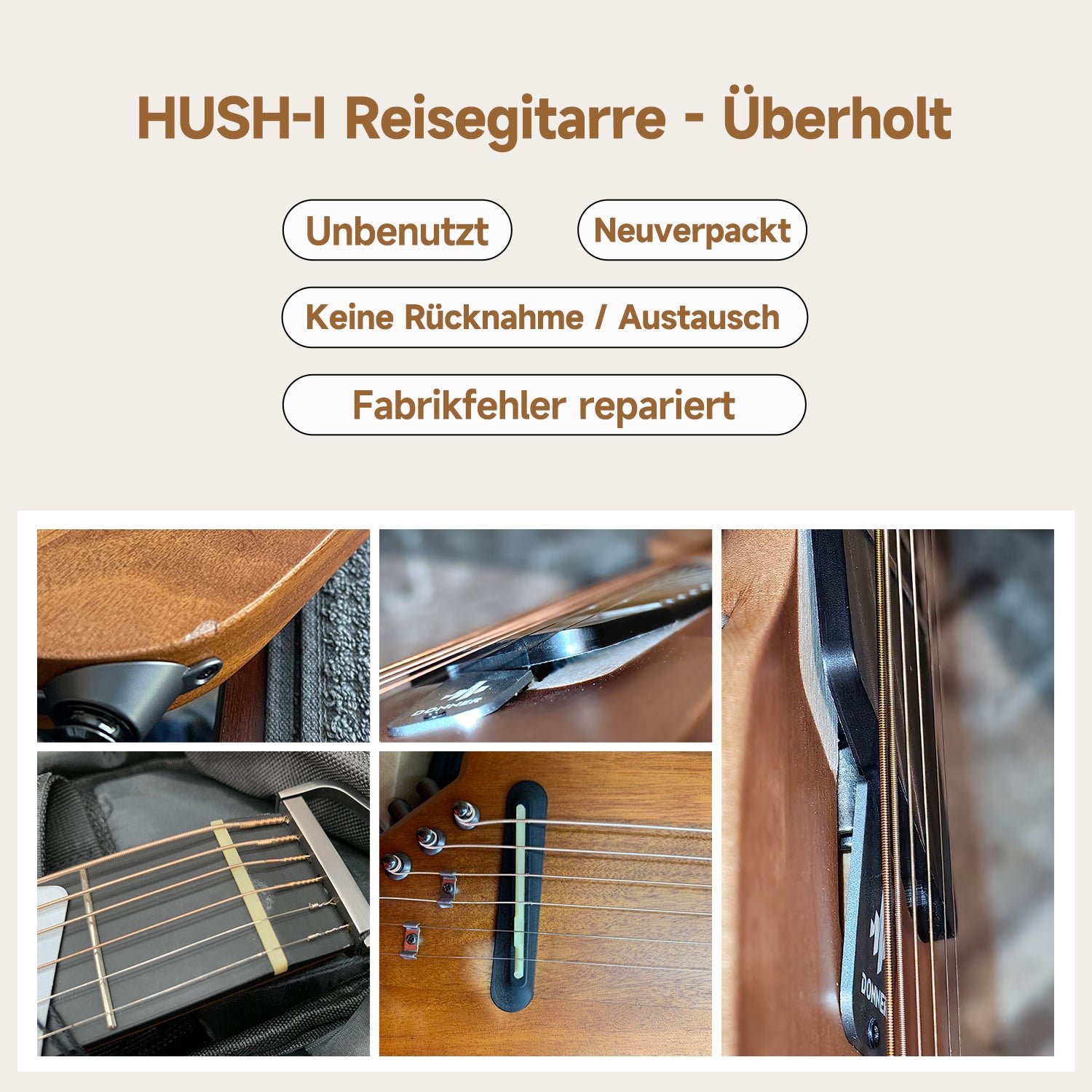 【Offene Kiste】Donner HUSH™ I Ultraleicht Unterwegs Reisegitarre