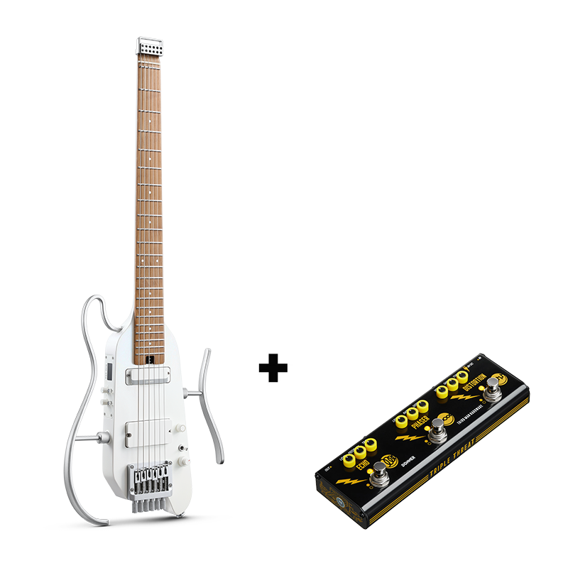 Donner HUSH™ X PRO Multi-Effekt-E-Gitarre-Weiß##