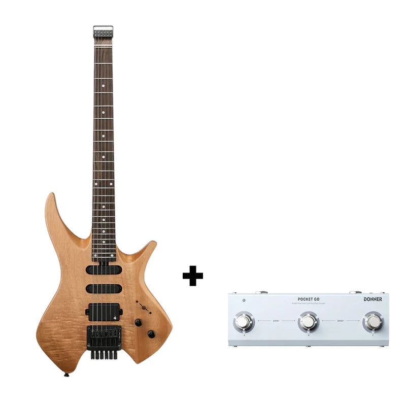 Donner NHL-500 Headless E-Gitarre-Holz Natur##
