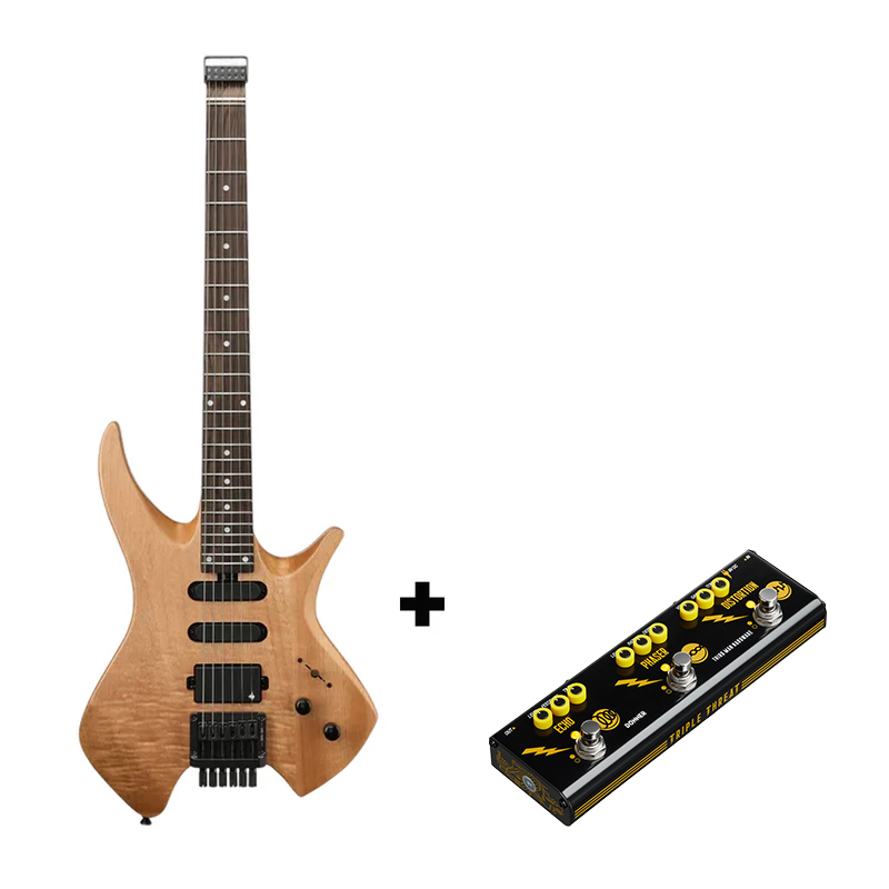 Donner NHL-500 Headless E-Gitarre-Holz Natur##