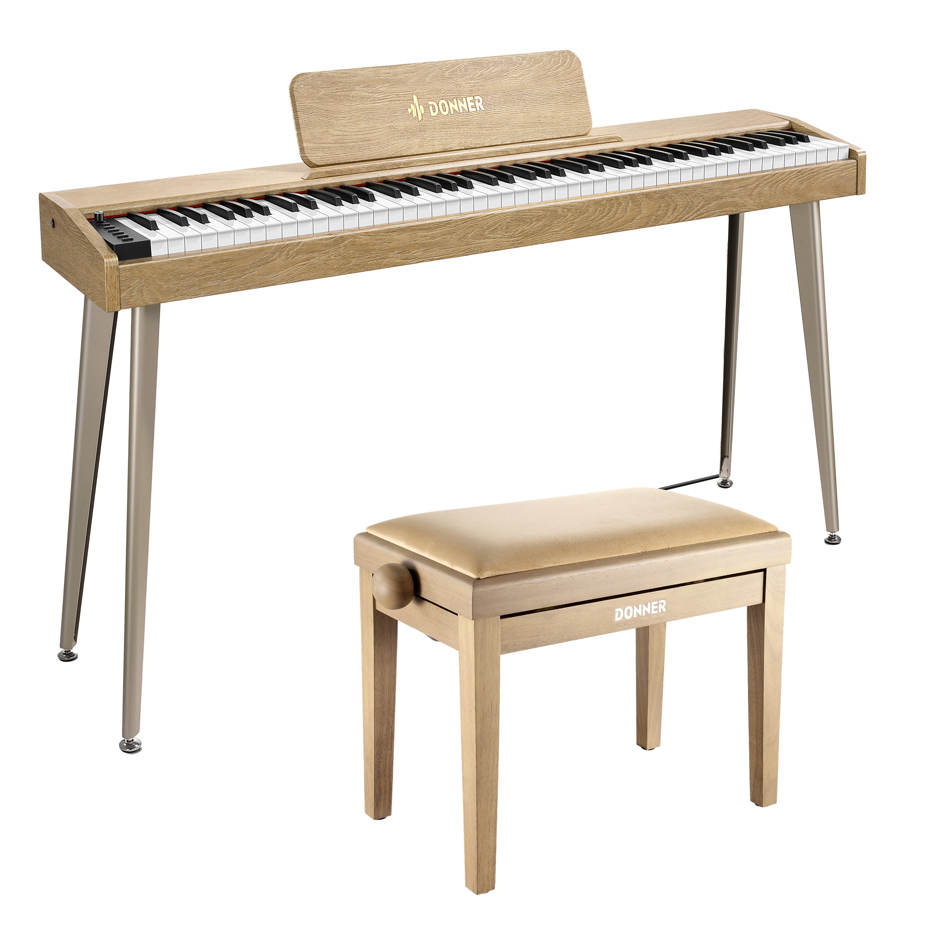 Donner DDP-60 Halbgewichtet Digital Piano-Helle Holzfarbe##