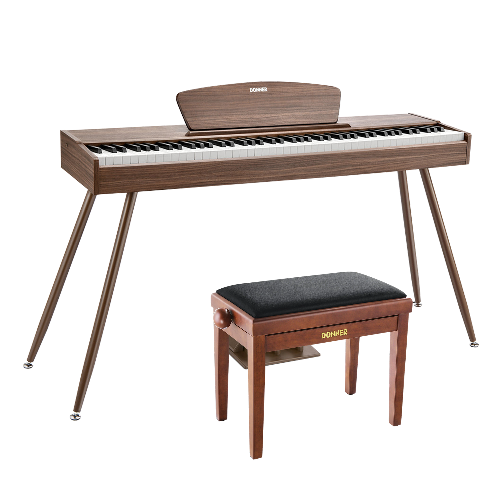 Donner DDP-80 Digital piano im Holzdesign-Walnut【Klang-Upgrade】##