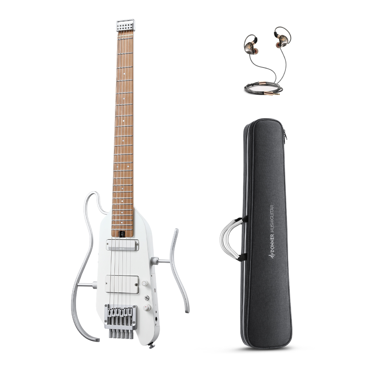 Donner HUSH™ X PRO Multi-Effekt-E-Gitarre-Weiß##