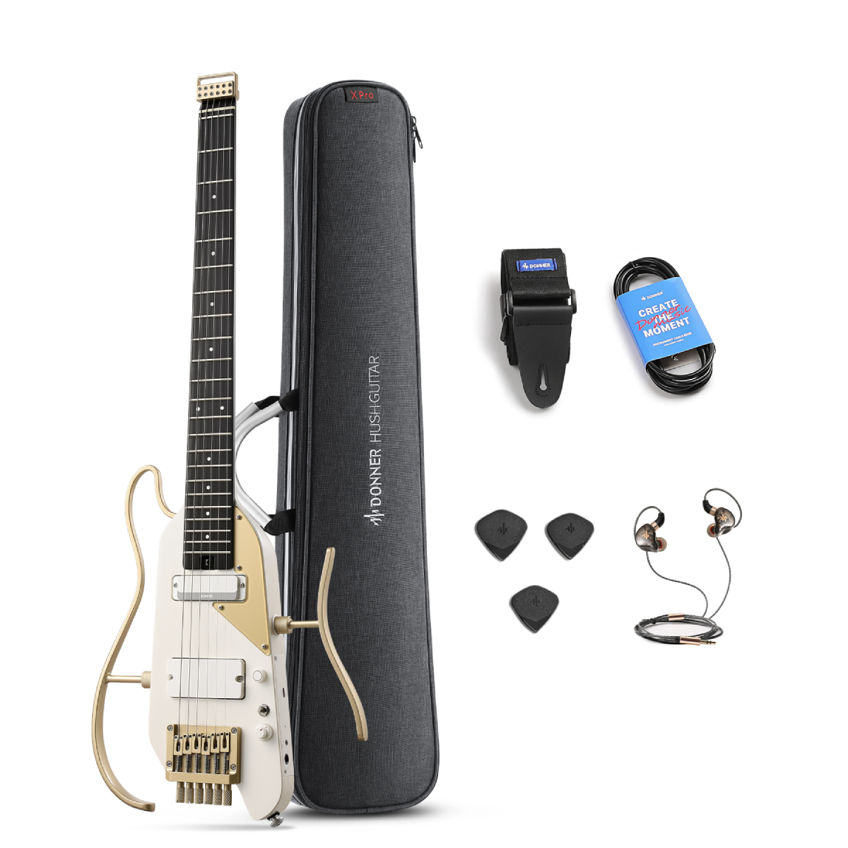 gitarren pedal anschließen HUSH X PRO Vielseitig / Performance Reisegitarre -Donner