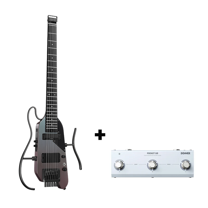 Donner HUSH™ X PRO Multi-Effekt-E-Gitarre-Schwarz-Aurora##