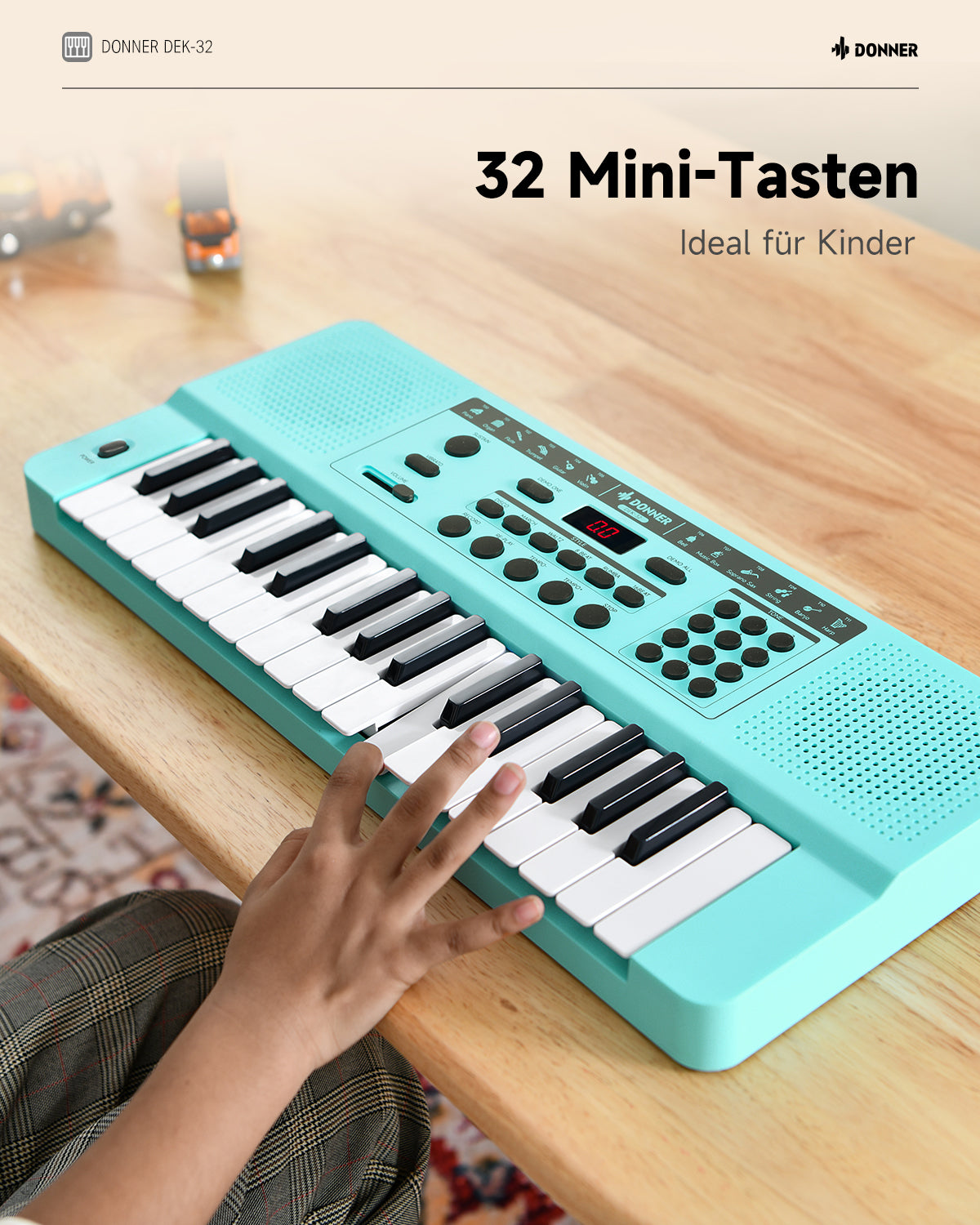 Donner DEK-32 32-Tasten-Keyboard-Cyan##