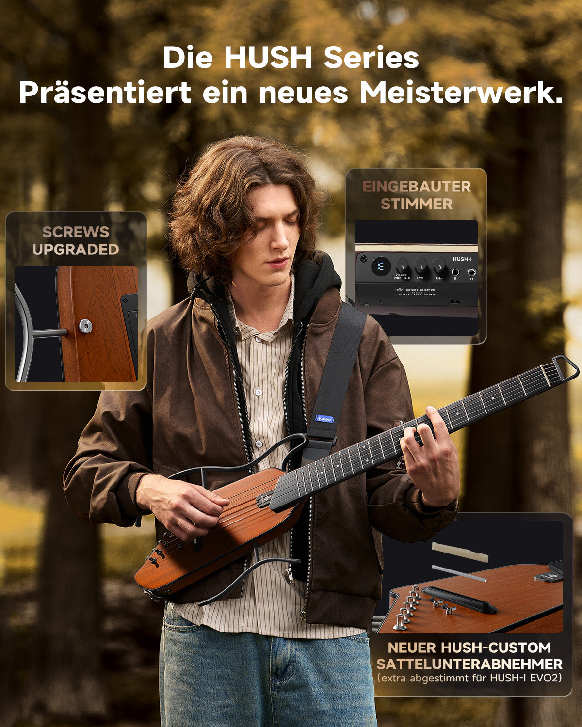Donner HUSH™ I Ultraleicht Unterwegs Reisegitarre