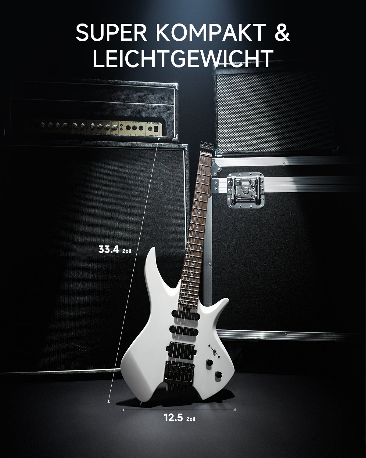 Donner NHL-500 Headless E-Gitarre-Weiß##