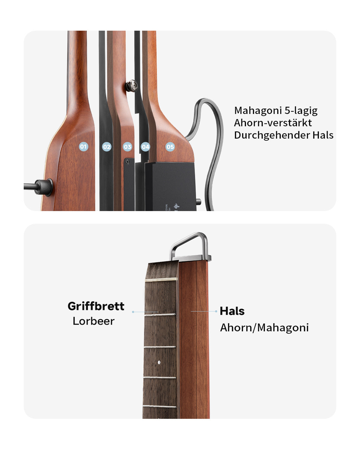 Donner HUSH™ I PRO Reisegitarre-Natürlich##