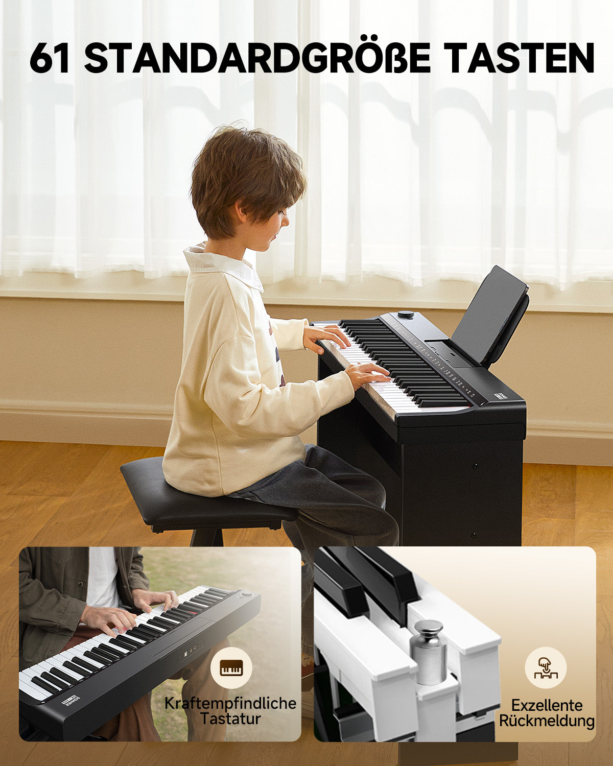 Donner DK-10S Multifunktionales 61-Tasten Keyboard-Set