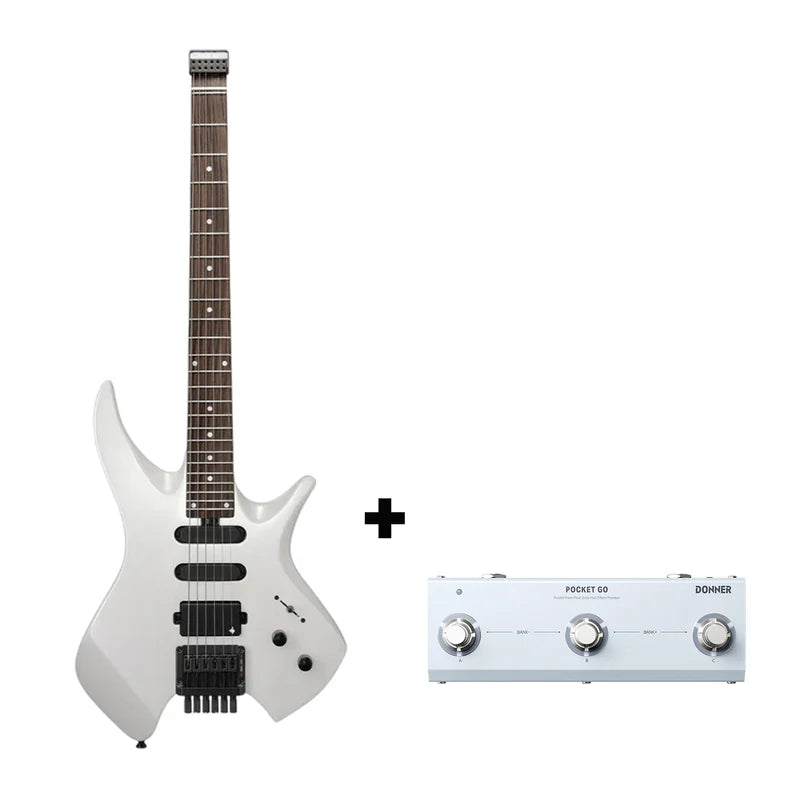 Donner NHL-500 Headless E-Gitarre-Weiß##