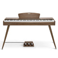 Donner DDP-80 Digital-Piano für Zuhause 88 gewichtete Tasten & Stilvolles Holzdesign mit 3 Pedale