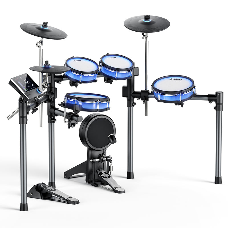 Donner BackBeat Elektronisches Schlagzeug E-Drum Set mit anpassbaren LED-Lichtern und 7-Zoll-Touchscreen