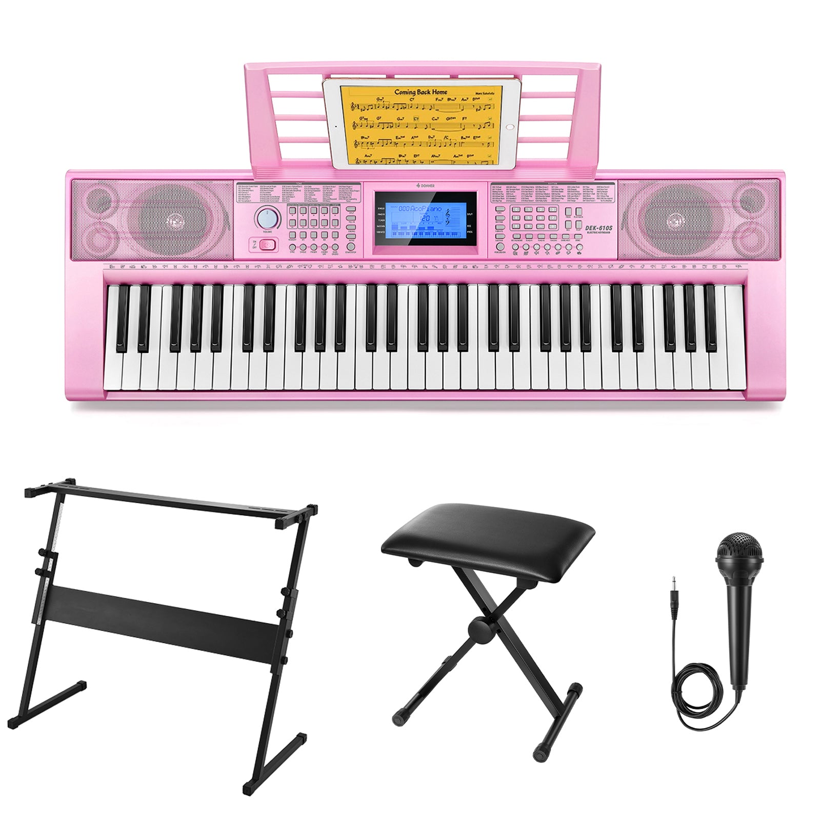 Donner DEK-610S Home Keyboards 61 Tasten Elektronisches Keyboard