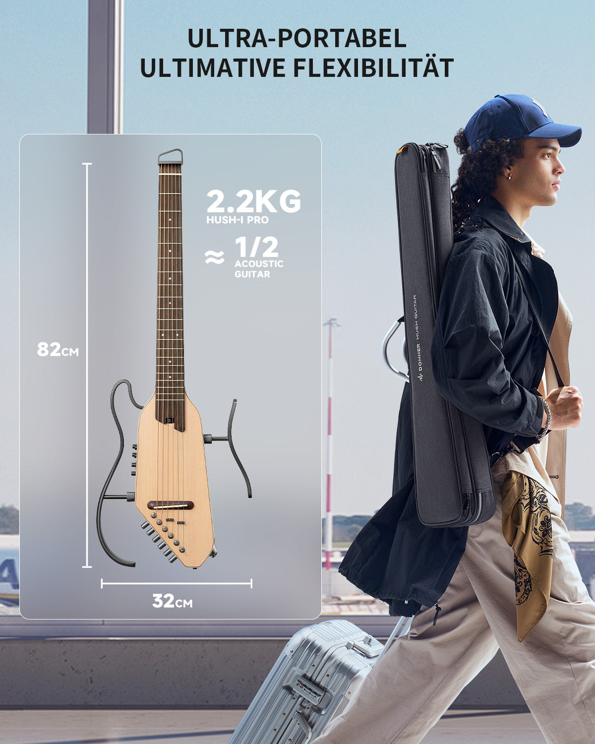 Donner HUSH™ I PRO Reisegitarre-Natürlich##