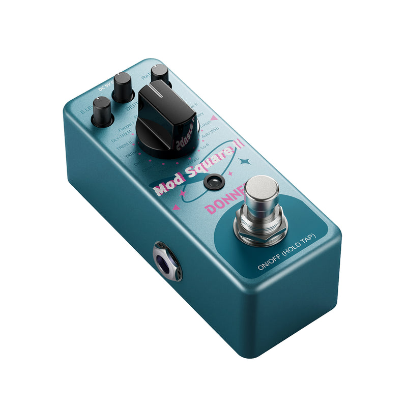 Donner Modulation Pedal - Mod Square Ⅱ 16 Effects Chorus Phaser Tremolo Flanger Rotary Vibrato 16 Modulation Modes, True Bypass