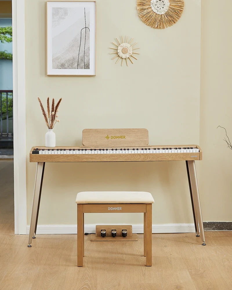 Donner DDP-60 Halbgewichtet Digital Piano-Helle Holzfarbe##