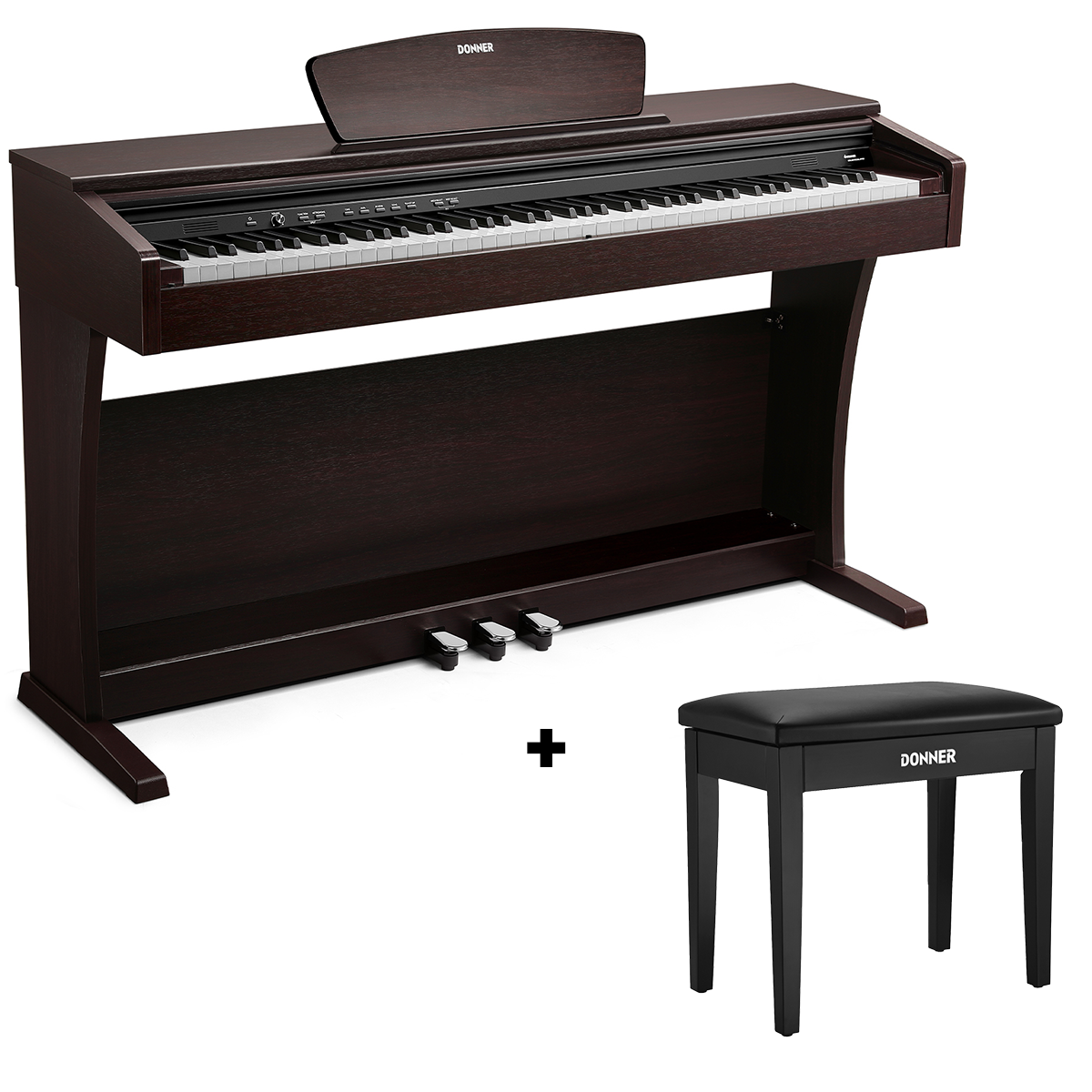 Donner DDP-300 Digitalpiano für Zuhause mit halbgewichteten Tasten (Upgrade-Version)