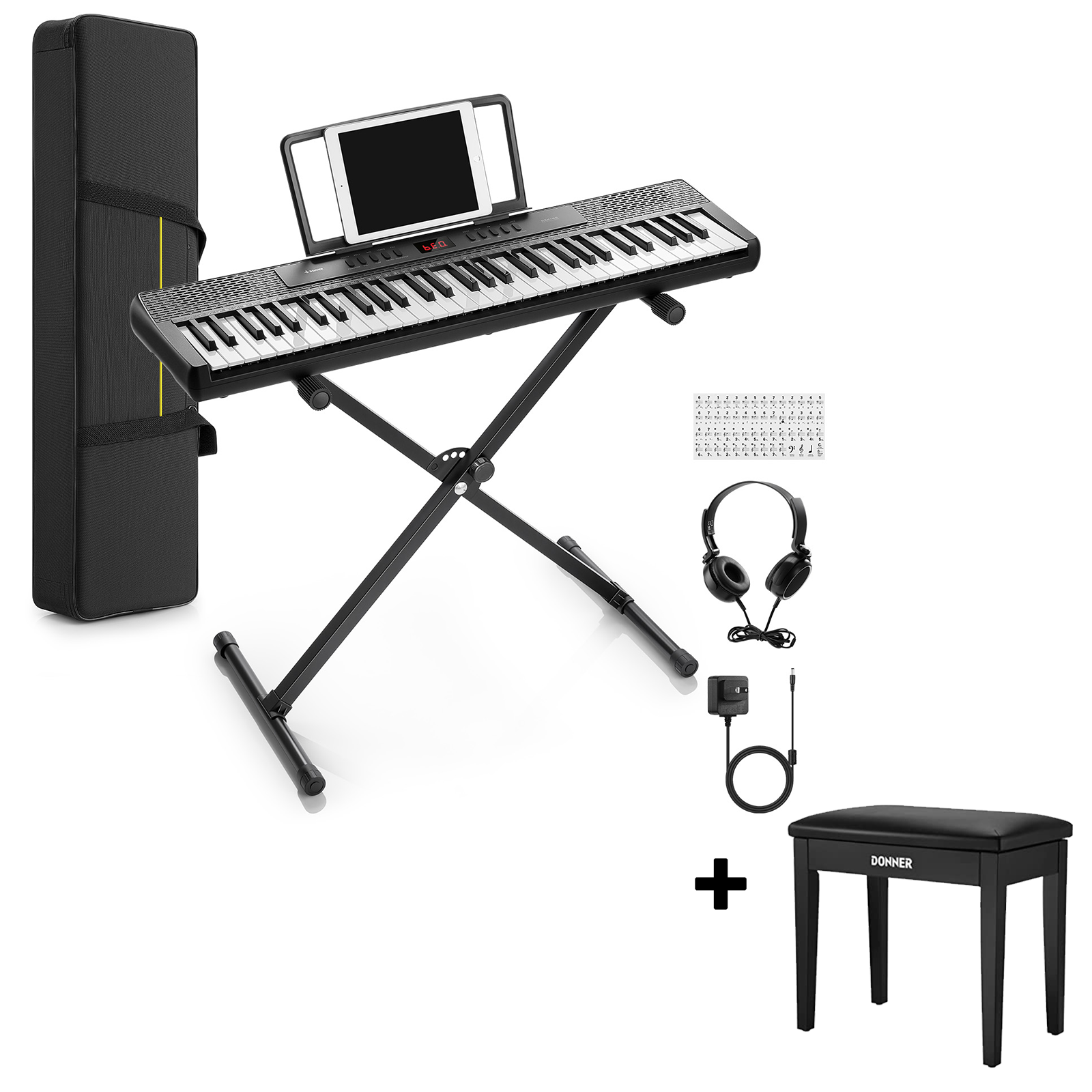Donner DEK-60 Elektronisches Keyboard mit 61 Tasten