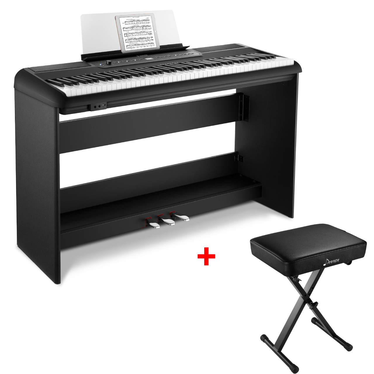 Donner SE-1 Digitalpiano mit 88 Tasten in voller Gewichtung-Schwarz##