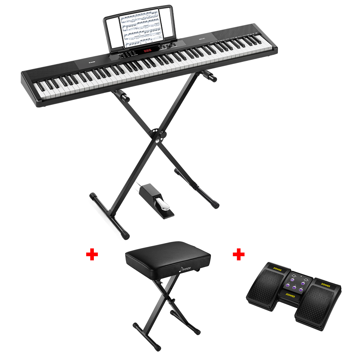 Donner DEP-07 Tragbares Digitalpiano mit 88 halbgewichteten Tasten