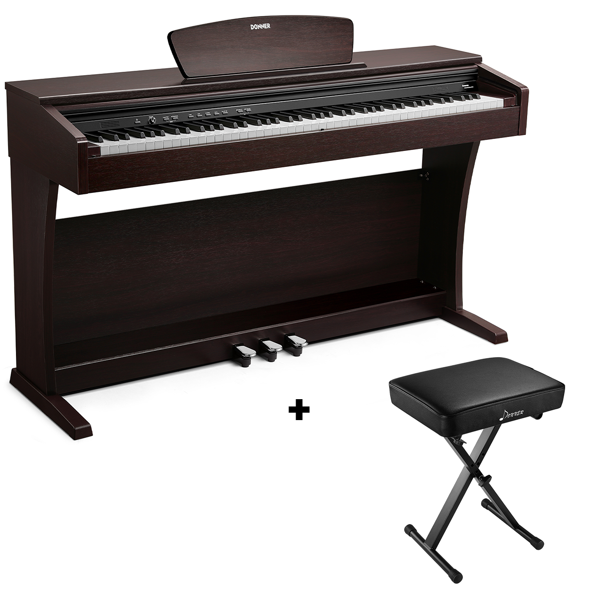 Donner DDP-300 Digitalpiano für Zuhause mit halbgewichteten Tasten (Upgrade-Version)