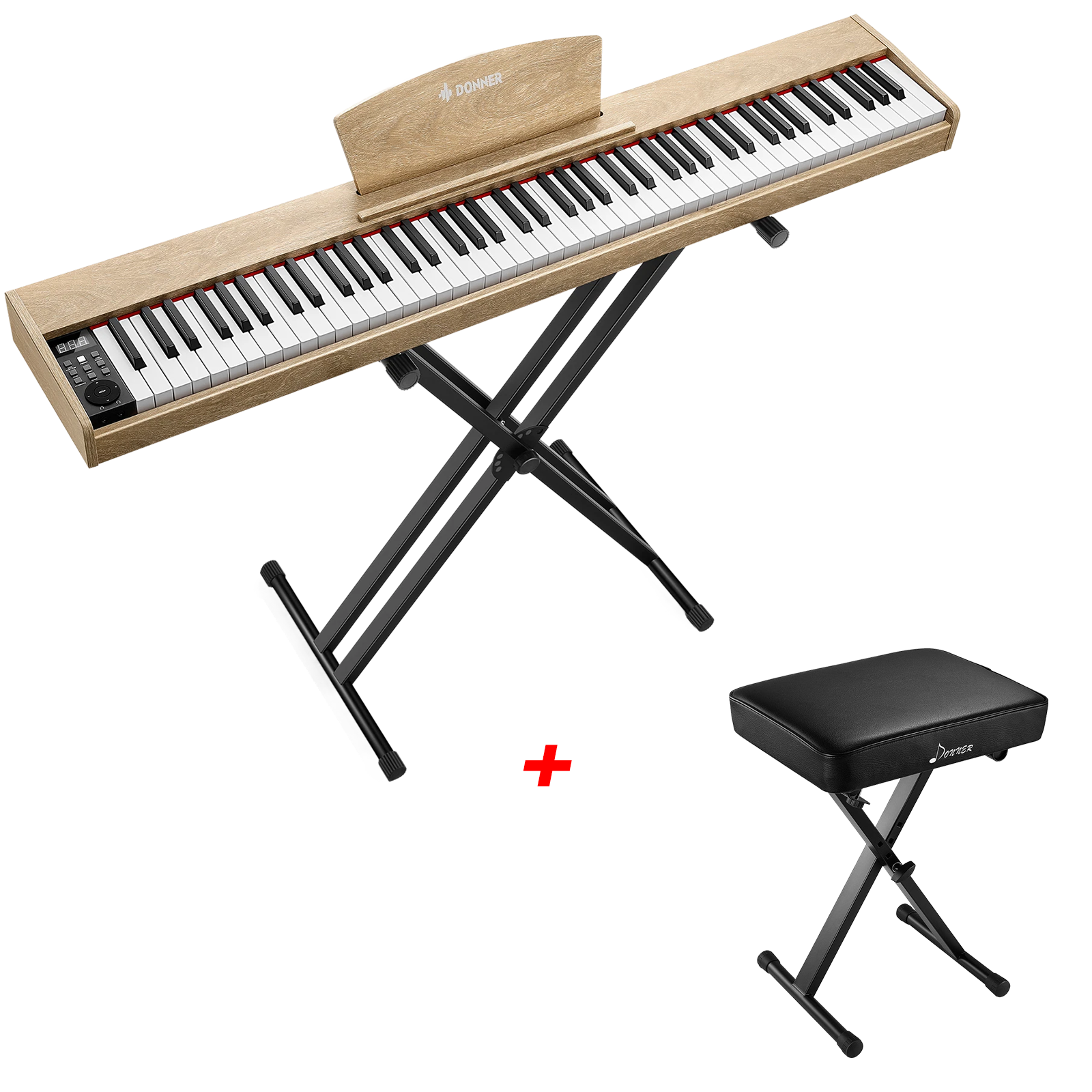 Donner DEP-1S Tastatur im Holzstil Digitalpiano-helle Holzfarbe##