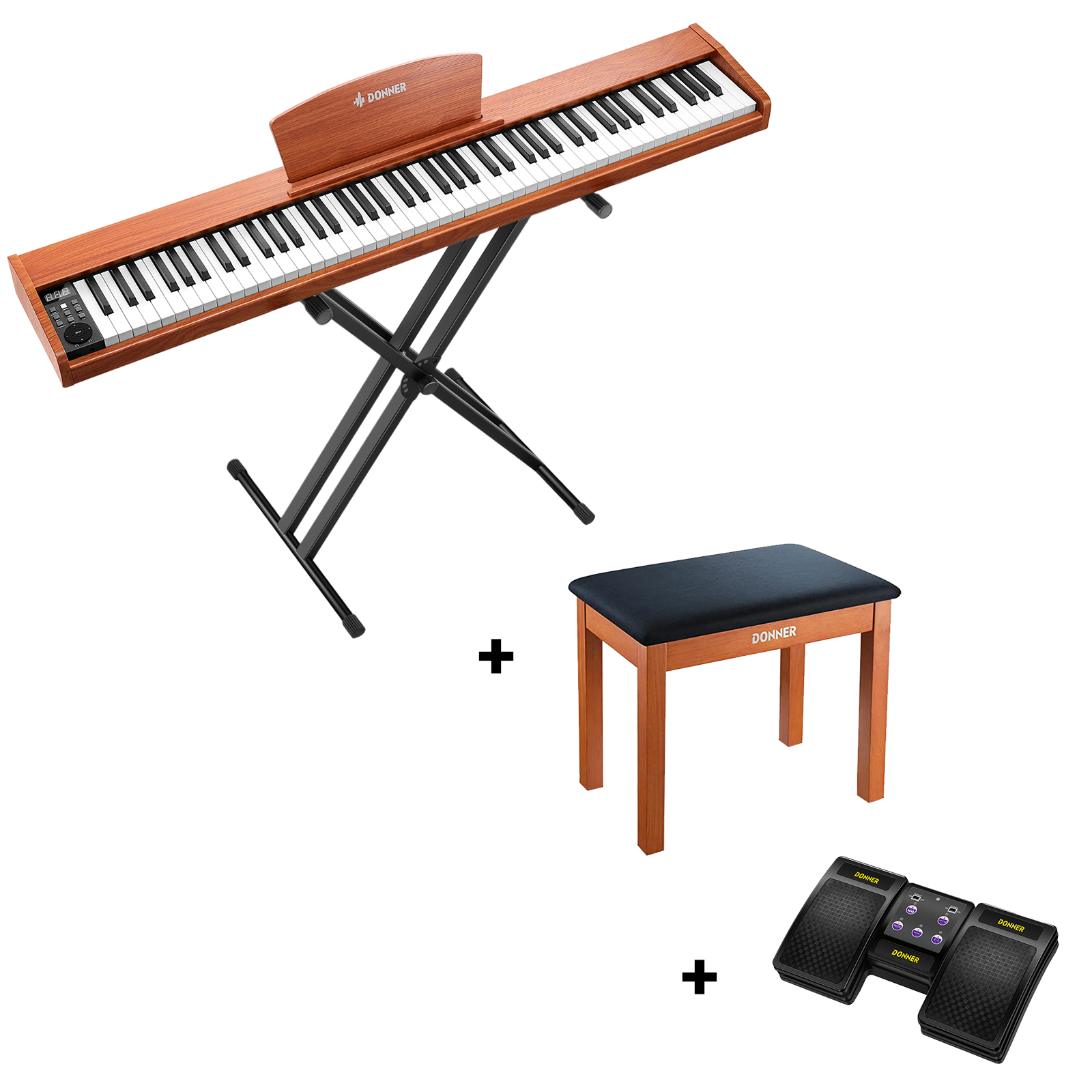 Donner DEP-1S Tastatur im Holzstil Digitalpiano-Naturholzfarbe【Neue Version】##