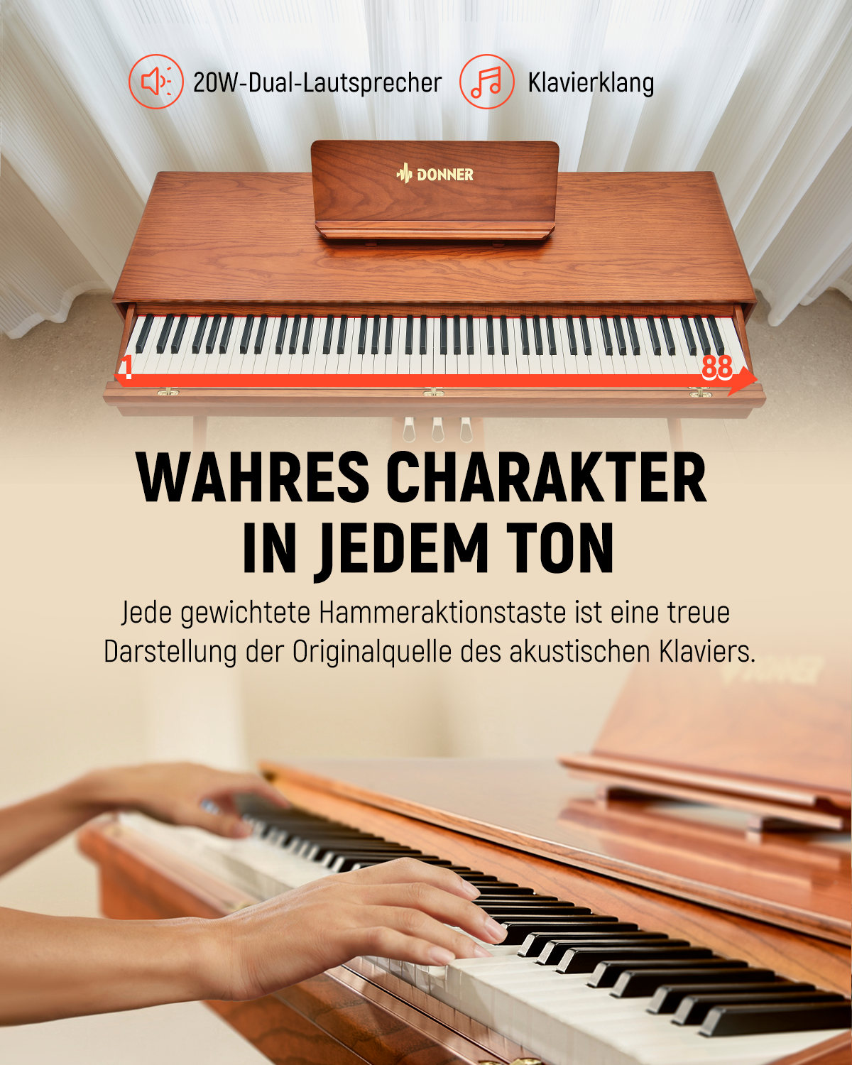 Donner DDP-80 Pro Retro-Ästhetisches Digital Piano