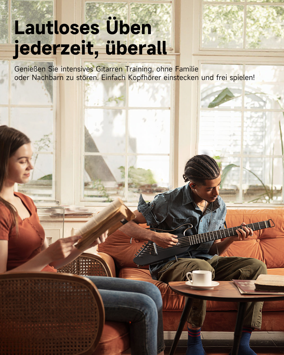 【Offene Kiste】Donner HUSH™ I Ultraleicht Unterwegs Reisegitarre-Schwarz##