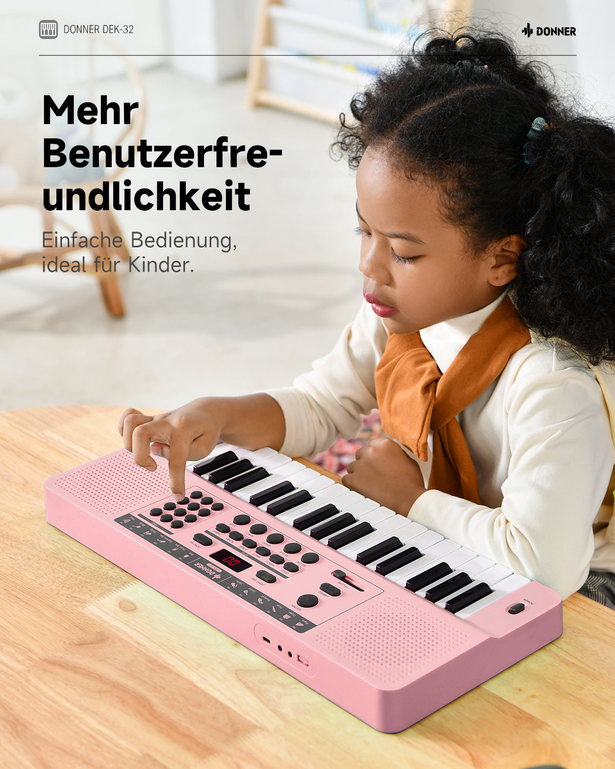 Donner DEK-32 32-Tasten-Keyboard-Rosa##