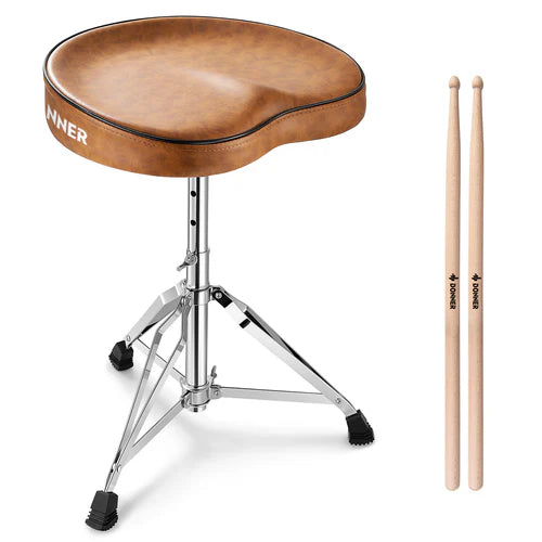 Donner DT-50 Slim Saddle Drum Throne, Brown