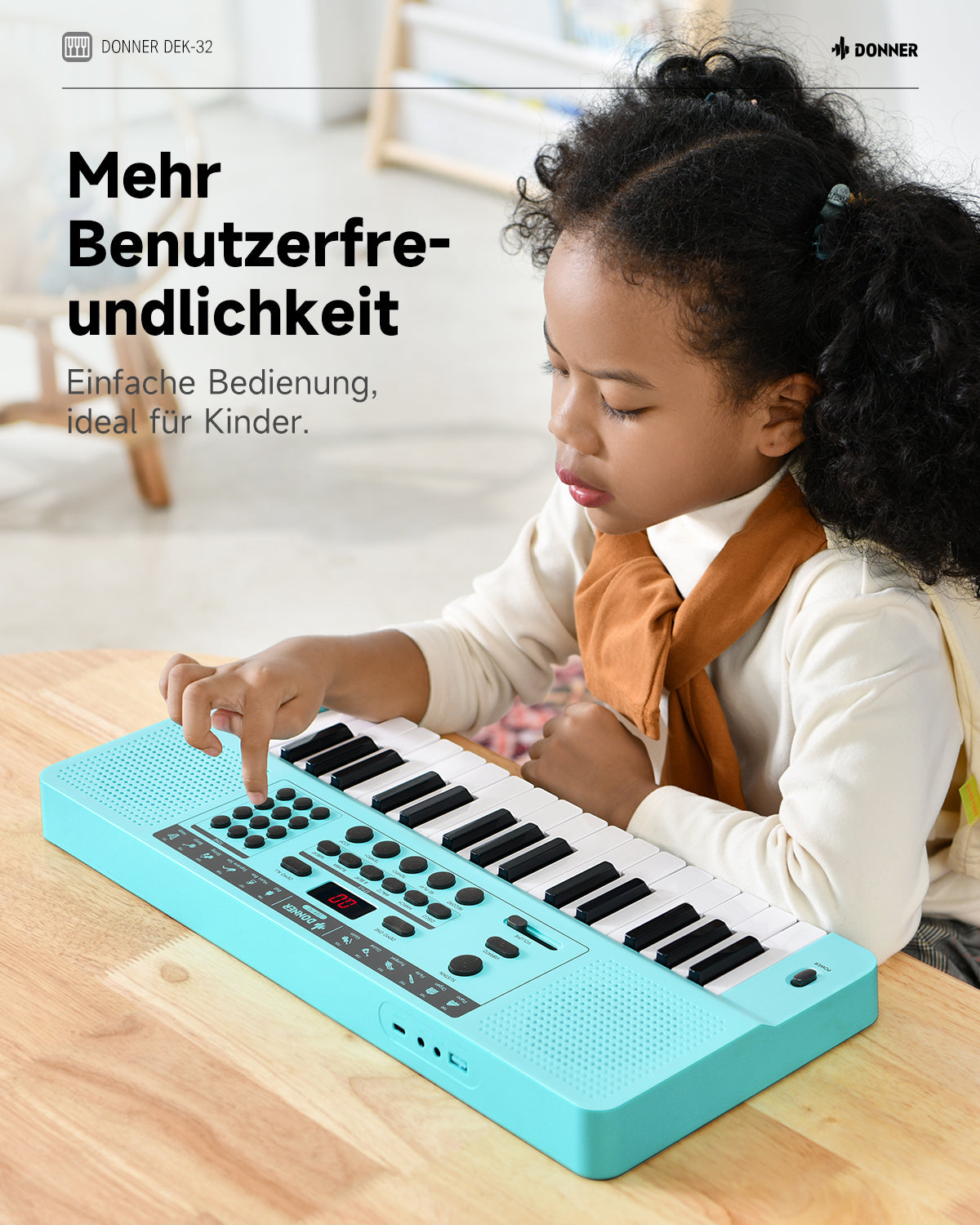 Donner DEK-32 32-Tasten-Keyboard-Cyan##
