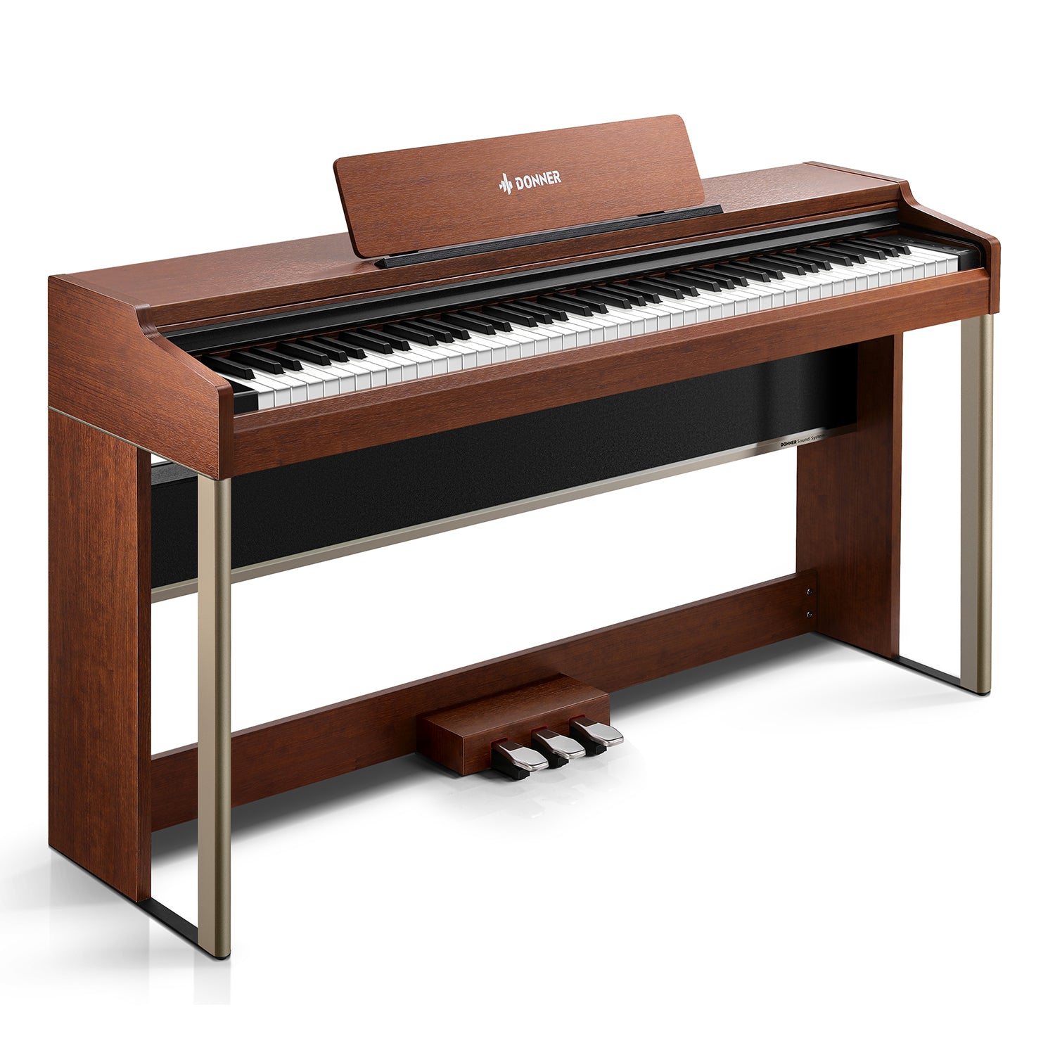 Donner DDP-200 PRO 88 Tasten Hammertastatur gewichtetes Digitalpiano Standard-Dunkelbraun##