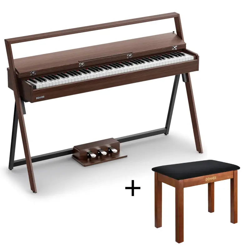DONNER OURA™ R300 88-Tasten-Digitalpiano für zu Hause-Grau-Braun##