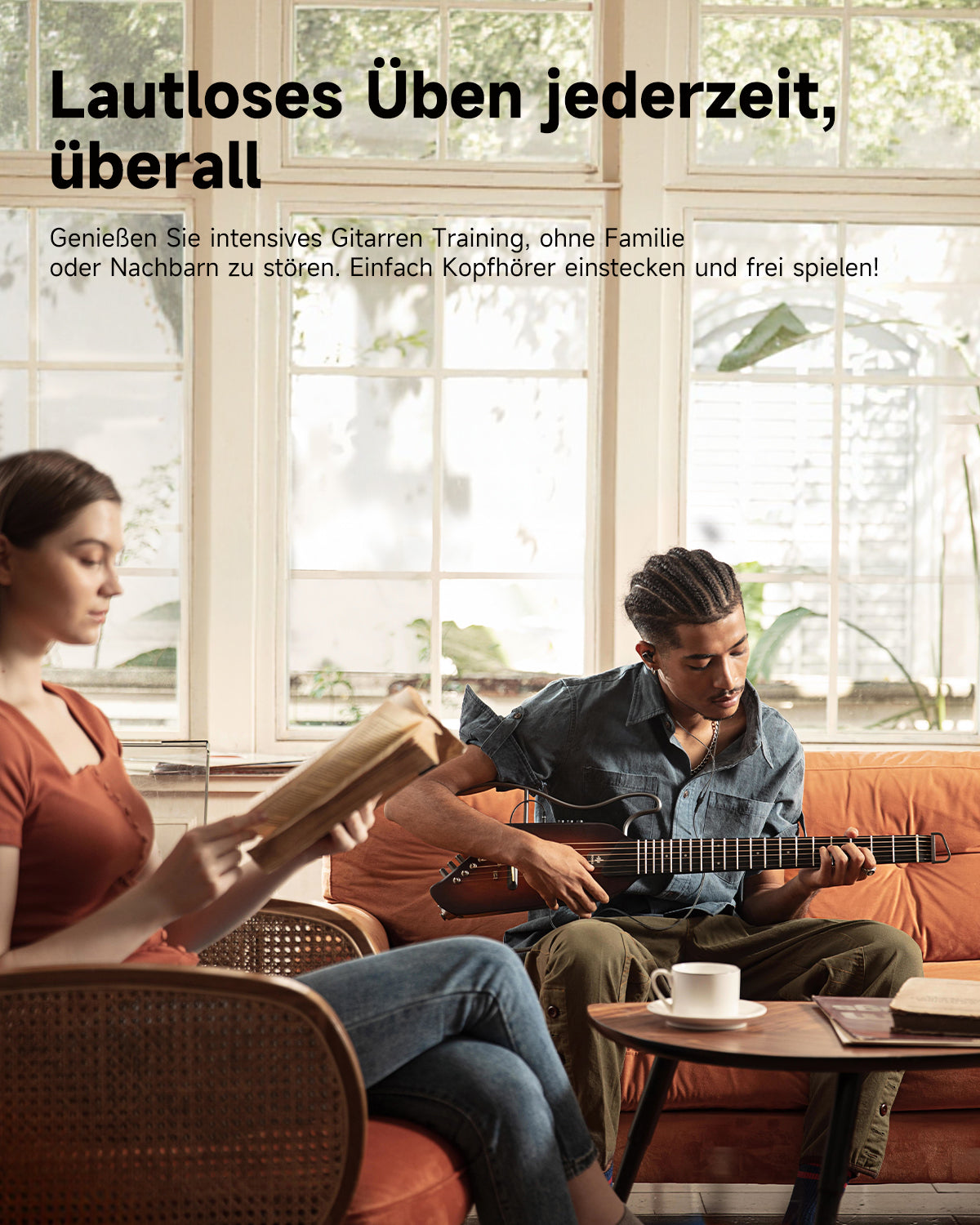 【Offene Kiste】Donner HUSH™ I Ultraleicht Unterwegs Reisegitarre-Sunburst##