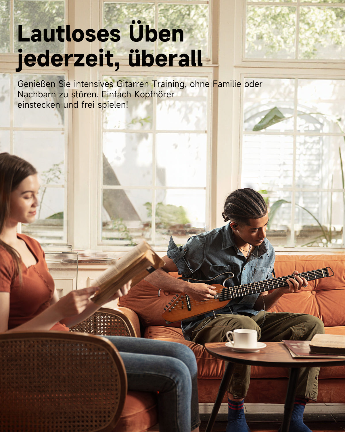 Donner HUSH™ I Ultraleicht Unterwegs Reisegitarre-Mahagoni##