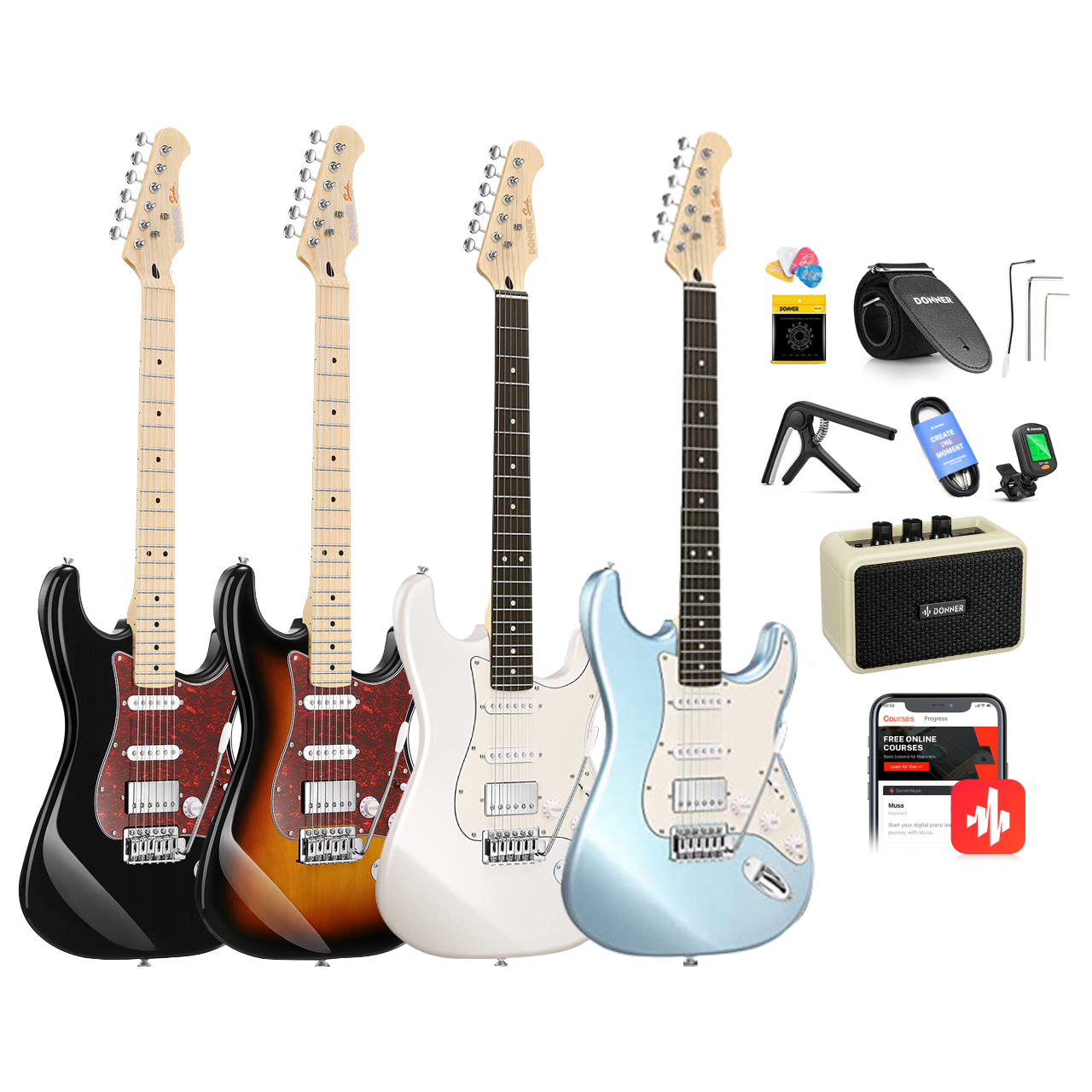Donner DST-152 HSS-Pickup E-Gitarre