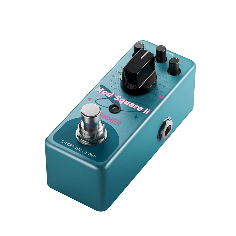 Donner Modulation Pedal - Mod Square Ⅱ 16 Effects Chorus Phaser Tremolo Flanger Rotary Vibrato 16 Modulation Modes, True Bypass