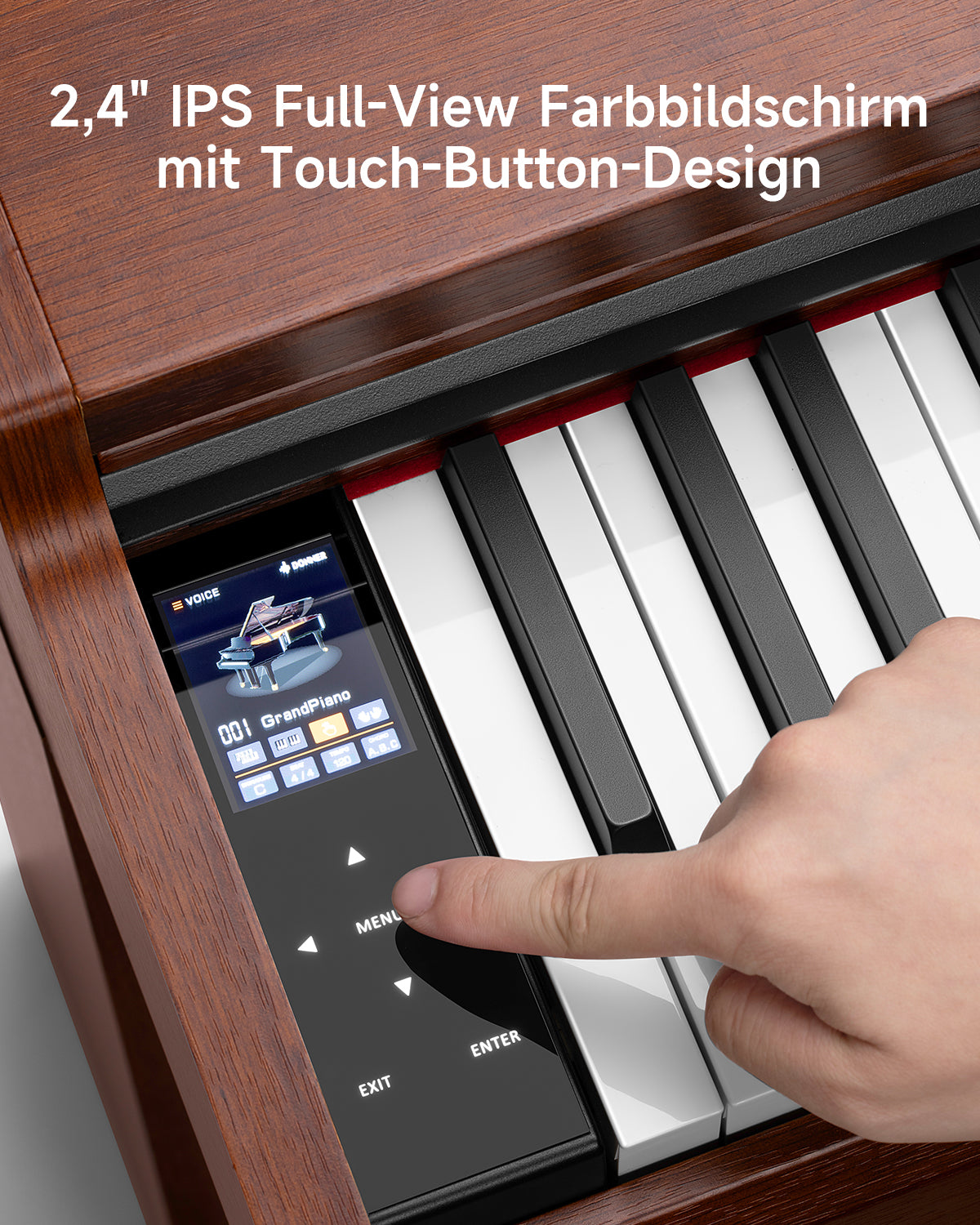 Donner DDP-200 PRO Digital Piano mit Touchscreen-Dunkelbraun##