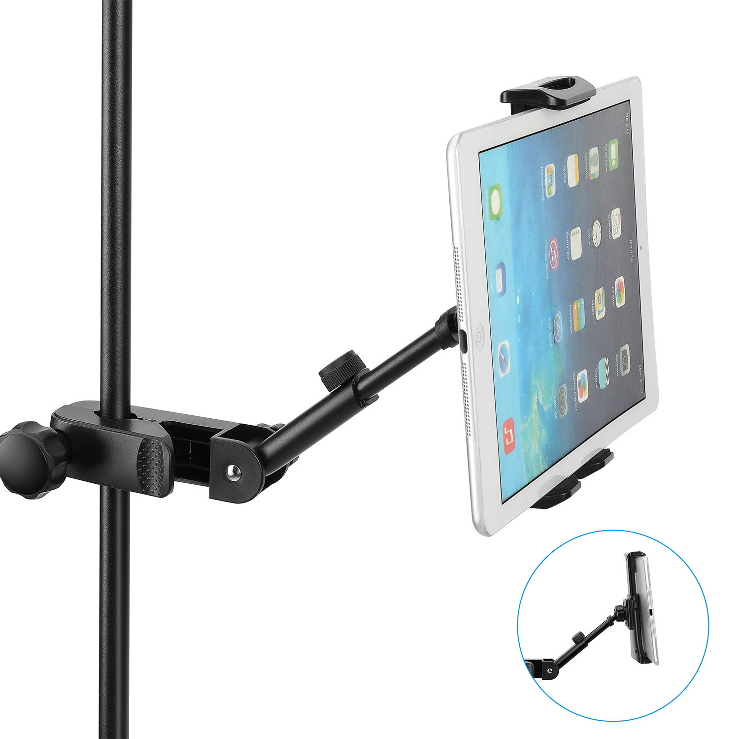 Moukey Mmsph-1  Tablet Halterung für Mikrofonständer Multifunktion verstellbar Mic Ständer Halterung