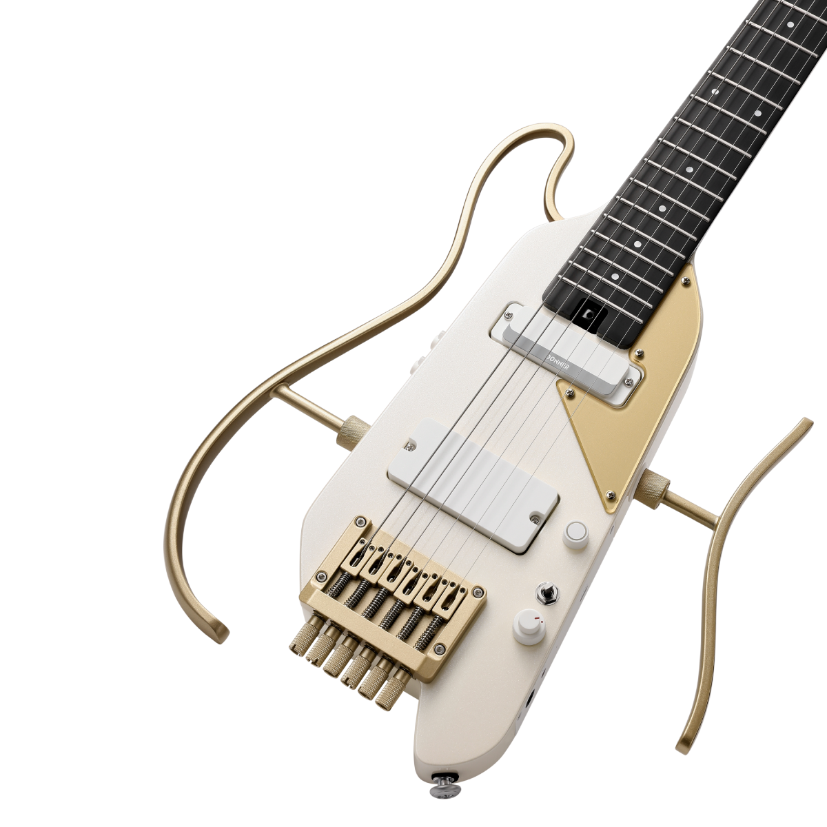 Donner HUSH™ X PRO Multi-Effekt-E-Gitarre-Weiß-Gold##