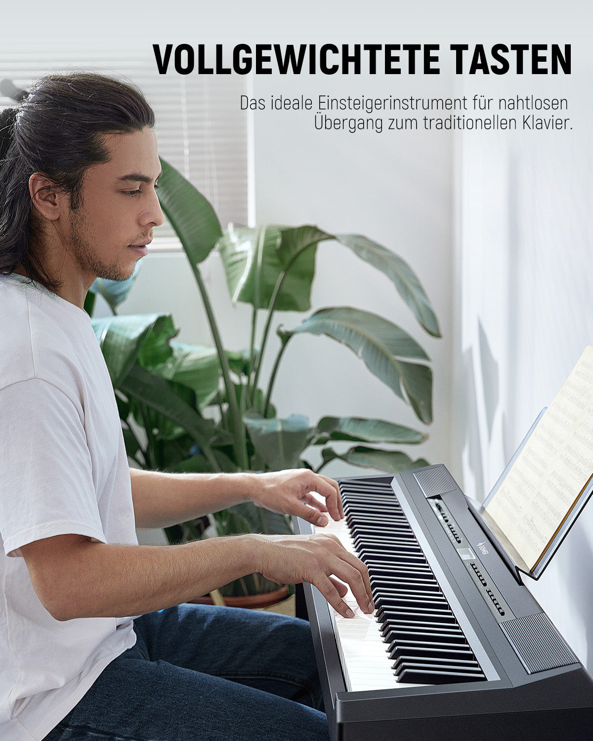 Donner DEP-20 Digital Piano mit Hammermechanik-Schwarz##