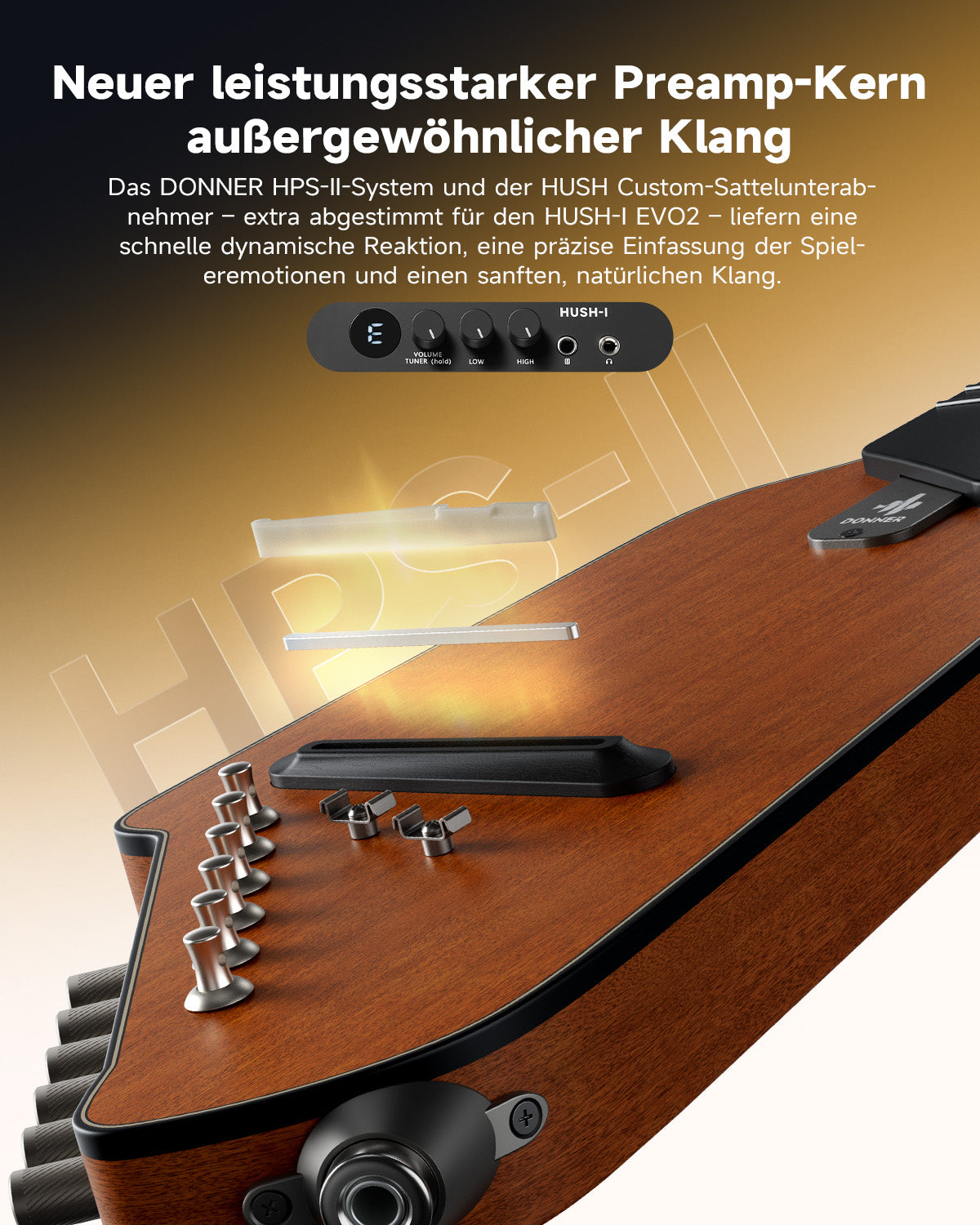 Donner HUSH™ I Ultraleicht Unterwegs Reisegitarre